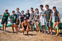 Rotaract club members on Mokauea Island